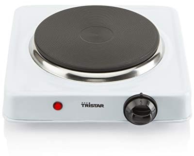 Tristar Einzelkochplatte – 1000 W – Einstellbarer Thermostat – Edelstahl – Ø 15 cm - KP-6185