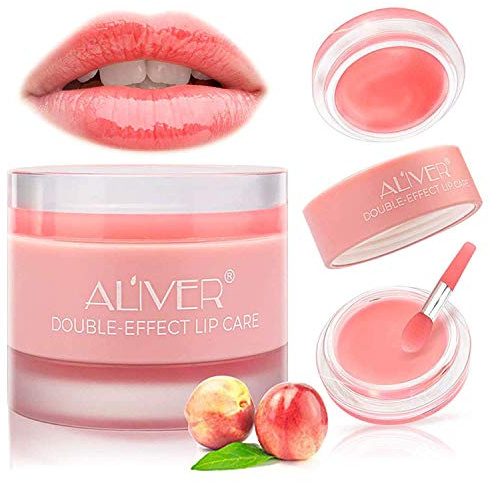 Lippenpflege, Pfirsichlippenpeeling-Feuchtigkeitscreme über Nacht für die Lippenhautpflege Lippenbehandlung repariert trockene,rissige, lippenpeeling,Lippenbalsam, Lip Scrub