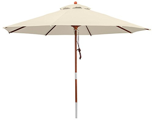 anndora® Sonnenschirm Gartenschirm Marktschirm 3 m rund wasserabweisend - mit Winddach Natural