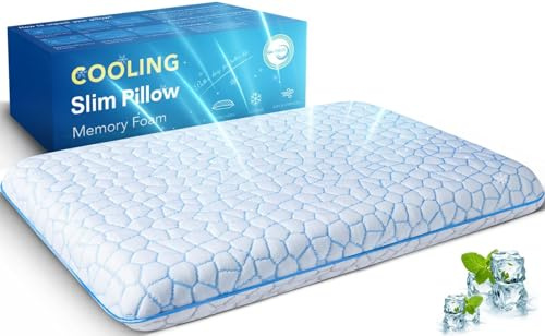 SUPA MODERN Ultra dünne Bauchschläferkissen 40x60 flaches Kissen zum Schlafen, kühlende Kopfkissen flach Orthopädisches Kissen 2,25 inch Höhe, Memory Foam Kissen für Bauchschläfer und Rückenschläfer