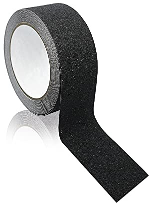 ERBI - Anti-Rutsch Klebeband [50mm x 10m] schwarz - wasserfest für den Innen- und Außenbereich - Anti Rutsch Streifen für Treppe, Leiter, Bad - Antirutsch Streifen, Antirutschband