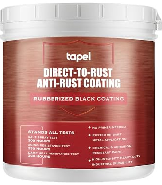 Tapel PRO Rostumwandler Rostschutz Farbe für Metall – Schwarz Glänzend 1L – Direkt auf Rost ohne Sandstrahlen | 5X Schutz | Ultra Auto Rostentferner, Langlebige Rostschutzbeschichtung | 48h Trocknung