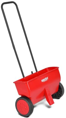 HECHT Streuwagen 20 L – Düngerstreuer & Salzstreuer, 50 cm | 8-stufig regelbarer Handstreuwagen für Rasen, Saat, Winterdienst, Garten, Dünger, Salz und Streugut
