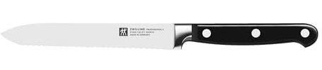 ZWILLING Professional S Universalmesser, Klingenlänge 13 cm, Schmales Klingenblatt mit Welle, Rostfreier Spezialstahl/Kunststoff-Griff mit Nieten, Schwarz [Made in Germany]