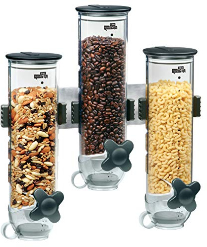 Honey Can Do Zevro KCH-06139 Indispensable SmartSpace Wall Mount Triple Dry-Food Dispenser by ZevrO