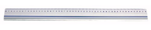 WEDO Schneidelineal 50 cm – Aluminiumlineal mit Stahlkante & rutschfester Gummilasche für exakte Schnitte – präzise Skala, robust & non-slip