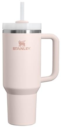STANLEY 1913 Quencher H2.0 Flowstate Trinkflasche Mit Strohhalm 1.2L - Thermobecher Kühlt Bis 11 Stunden, 48 Stunden Eisgekühlt - Spülmaschinenfest - Thermosflasche BPA Frei Edelstahl - Rose