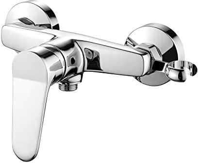 Ibergrif Duscharmatur, Einhand-Brausebatterie, Wandmontage, Wasserhahn Dusche Einhebelmischer, mit Duschkopfhalterung, Chrom M12059-1
