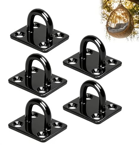 Yuecoom 5 Stück Edelstahl Deckenhaken, Schwerlast U-Haken Boxsack Halterung, Befestigungsschnalle Deckenhaken Schaukel für Hängematte Boxsack Yoga (8mm)
