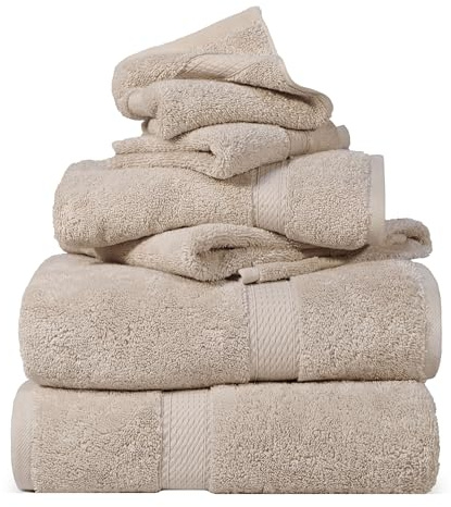Superior 900 Madison TS Handtuch-Set, Baumwolle, Stein, 6 Piece Towel