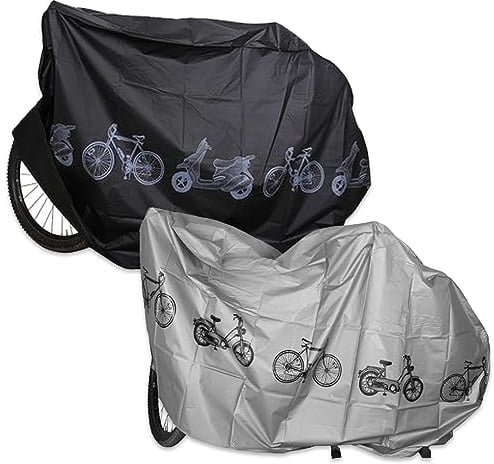 2 Stück Fahrradgarage Schutzhülle, Fahrradabdeckung Wasserdicht, Fahrradhaube Schutzhaube, Fahrradplane Anti-Staub Regen UV Schutz Fahrradschutz Abdeckplane für Mountainbike, Elektroauto