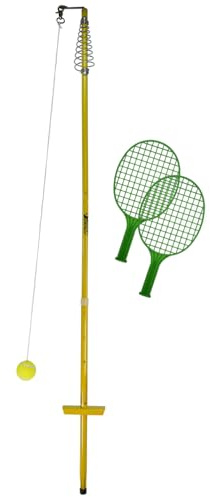 BEST SPORTING Twistball-Set I Circletennis für den Garten I 2 Circle-Tennis Schläger & 1 Swingball I Ball mit Schnur mit Schläger I Gartenspiele für Kinder & Erwachsene I Pulverbeschichtet