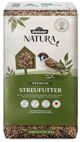 Dehner Natura Premium Wildvogelfutter, Streufutter, Ganzjahresfutter proteinreich / energiereich, hochwertiges Vogelfutter für Wildvögel, 20 kg