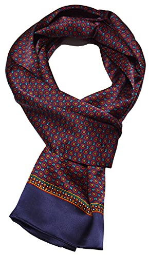 UK_Stone Halstuch Herren 100% Seide Schal Vintage Pattern Seidenschal Herrenschal,