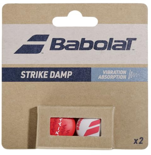 Babolat - 2er-Set Grips Modell Strike Damp, für Schläger Modell Pure Strike, Vibrationsdämpfer Rot, Einheitsgröße, Maximale Vibrationsabsorption, Tenniszubehör