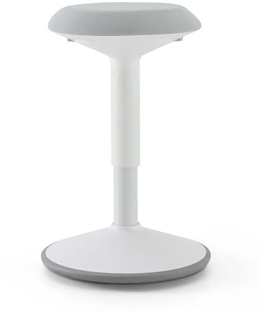 Eigentlich ergonomischer Pendelhocker Bürohocker weiß/grau, 54–79cm | Bürohocker Schwinghocker für dynamisches arbeiten, höhenverstellbar 54–79cm, gepolsterte Sitzfläche, gesundes Sitzen