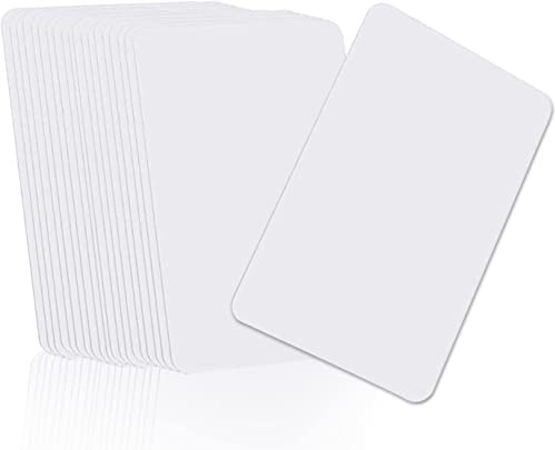 PVC Karten CR80 Karten Rechteck Plastik | 30 mil Weiße Blankokarten Plastikkarte 760 Mikron Card Kompatibel für ID-Kartendrucker, Bankkarten Gesundheitskarten - 22 Stück