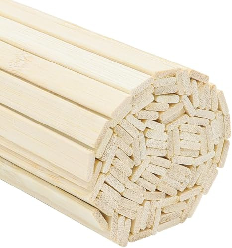 Belle Vous Bambus 100er Pack Holzstäbchen zum Basteln aus Naturholz - 40cm Bastelholz Holzstäbe Set - 100x Holzstab aus Bambus - 40cm lange Holz Leisten Holzstäbe zum Basteln