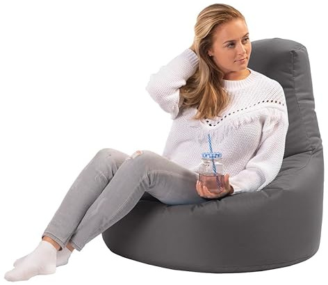 sunnypillow Gaming Sitzsack XXL mit Styropor Füllung Outdoor & Indoor für Kinder & Erwachsene Sitzsäcke Sitzkissen Bodenkissen viele Farben zur Auswahl Anthrazit