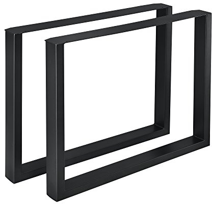 [en.casa] Esstischgestell Makers 2er-Set Couchtischgestell Bankgestell Tischbeine Stahl pulverbeschichtet viereckig Schwarz 90x72cm
