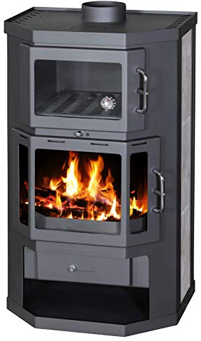 Kaminofen mit Backfach+Herdplatte Victoria Taro F schwarz – 9,51 kW