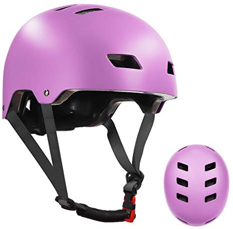 LANOVAGEAR Skaterhelm Fahrradhelm Kinderhelm Radhelm Sporthelm für Erwachsene, Jugendliche, Kinder für Fahrrad Skateboard Scooter (Lila, M)