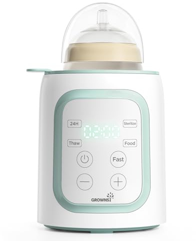 Grownsy Flaschenwärmer Baby, 10-in-1 Fläschchenwärmer für alle Flaschen mit Timer, präziser Temperaturkontrolle und automatischer Abschaltung, multifunktionaler Flaschenwärmer für Muttermilch Green