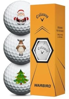Callaway Warbird Christmas Golfbälle – 3er-Pack, Weiß, Polybutadien, 1 Packung à 3 Golfbälle