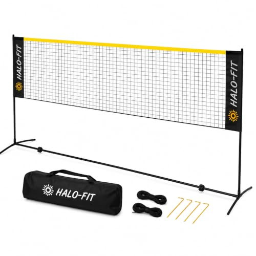 Halofit Multifunktionales Netz für Volleyball, Badminton & Tennis – Tragbares, Höhenverstellbares Netz für Garten, Indoor & Outdoor