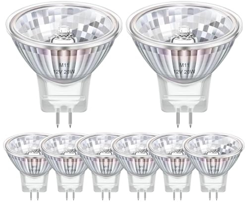 Morotty 8 Stück Leuchtmittel MR11 GU4/G4, 12v GU4 Dimmbar 20w 35mm, Leuchtmittel 20w 12v 200LM MR11 G4 Warmweiß 2800K für Landschaftsbeleuchtung