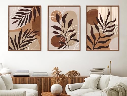 3er Set Poster 50x70 Beige Boho | Premium Kunstdrucke Bilderwand Abstrakt | Premium Posterset 50x70 | 170g/m² Bilderdruckpapier matt | beige, braun, modern, abstrakt | ohne Rahmen