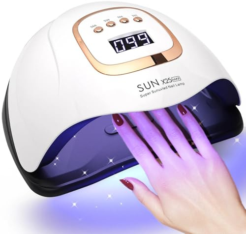 380W UV Lampe für Gelnägel mit 81 Lampenperlen, 4 Timer Einstellungen LED Lampe Nägel mit LCD Anzeige, Auto Sensor UV Nagellampe für Zuhause und Nail Salon Professional