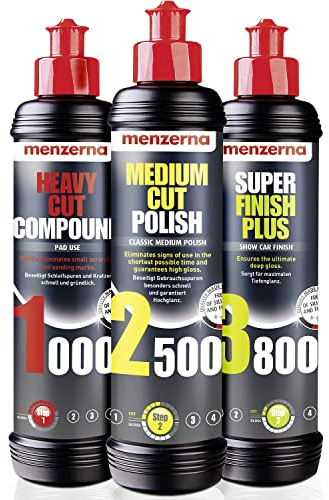 menzerna 250ml: Heavy Cut Compound 1000 & Medium Cut Polish 2500 & Super Finish 3800 250ml