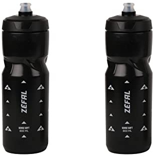 ZEFAL Pack Sense Soft 80 x2 - Fahrrad- und Mountainbike-Trinkflaschen - Weiche, geruchlose Sportflasche - BPA-freie Trinkflasche Fahrrad - Silikonsauger - Schwarz, 800ML