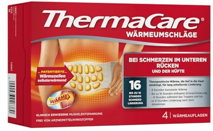 ThermaCare Wärmepflaster für den unteren Rücken, 4 Stück, bei Schmerzen im unteren Rücken und der Hüfte, Originalware von Angelini Pharma Deutschland