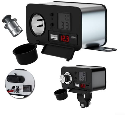 Motorradbedarf, 12 V USB-Steckdosen-Set, Schalter und Mehrfachschutz