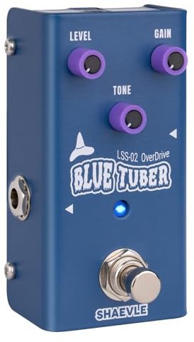 SHAEVLE Overdrive Guitar Effect Pedal TS-Style – Mini Effektpedal True Bypass, Vollanaloge Schaltung, Kompakte Design BLUE TUBER (Overdrive)