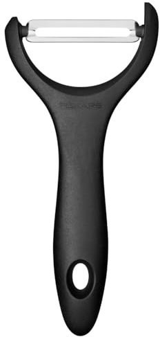 Fiskars Gemüseschäler, Y-förmig, Rostfreier Stahl, Essential, Schwarz, 1065599