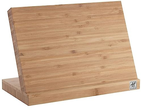 ZWILLING magnetischer Messerblock aus Bambus-Holz, 17 x 30 x 21 cm, für bis zu 5 Messer, Braun
