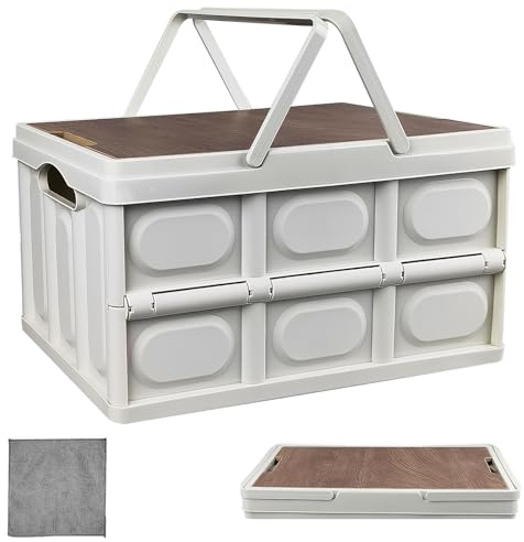 Aromaticaerope 30L Klappbox mit Deckel, Portabel Camping Box mit Griff, Kunststoff Material, Hohe Tragfähigkeit, für Camping, Reisen, Familien, Kofferräume von Autos (43.5 × 30 × 24 cm)
