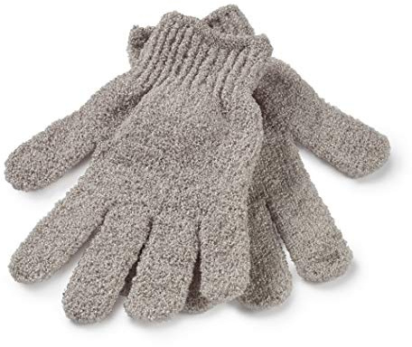 Manicare Peeling-Handschuhe für Dusche und Bad – wiederverwendbar, sanftes Körperpeeling, Durchblutung anregen, glattere Haut am ganzen Körper