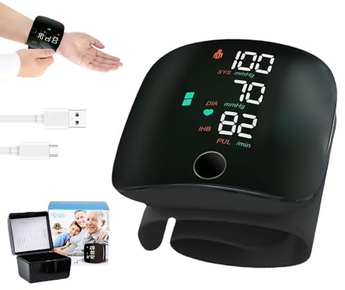 Hojalis Blutdruckmessgerät Handgelenk, Digitales Handgelenk-Blutdruckmessgerät Mit Lcd-Bildschirm, Automatische Handgelenk Blutdruckmessgeräte mit2×99 Speicherplätze (Englische)