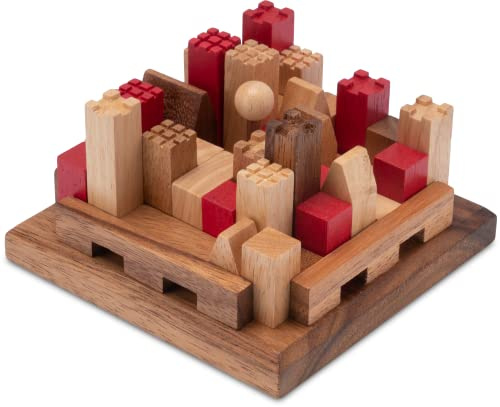 LOGOPLAY Castle aus 100% FSC-zertifiziertem Holz - 12 Puzzle in 1 | Burg - 3D Puzzle - Denkspiel - Knobelspiel - Montessori - Geduldspiel - Logikspiel aus Holz mit vielen Spielvarianten