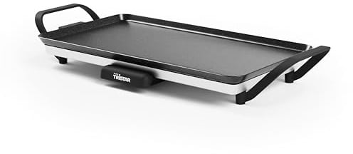 Tristar Tischgrill Slim M – Großzügige Backfläche von 46 x 26 cm – Antihaftbeschichtung – Abnehmbare Cool-Touch Griffe – Einstellbarer Thermostat – Leicht zu reinigen – BP-2667