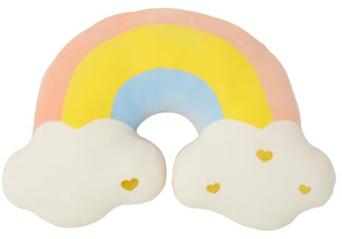 NatureMan Mond Regenbogen Wolke Kissen, weiche Plüsch Wolke geformte Kissen gefüllt Regenbogen und Mond Kinderzimmer Dekor, Nachttisch Sofa Schlafkissen/Kissen, Süßigkeiten Farbe (Regenbogen)