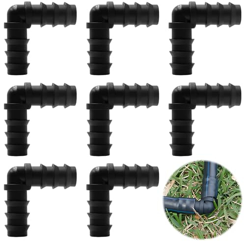 Schlauchverbinder Set für 16mm Bewässerungssysteme, Winkelverbinder aus robustem Kunststoff, Ideal für Gartenbewässerung und Haushaltsanwendungen, 8er-Pack