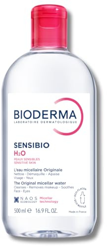 BIODERMA Sensibio H2O - mizellares Reinigungs- und Make-up-Entfernungswasser - entfernt Make-up, Pollen und Verschmutzungsrückstände - empfindliche Haut - Flasche 250 ml