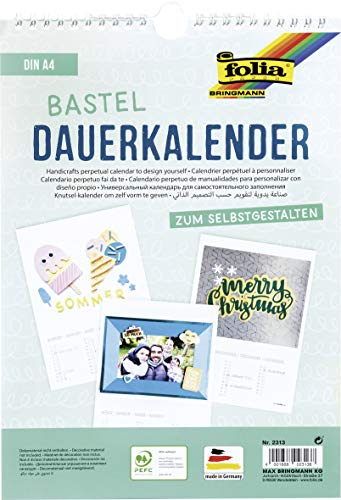 Dauerkalender mit Spiralbindg. zum Selbergestalten A4, weiss