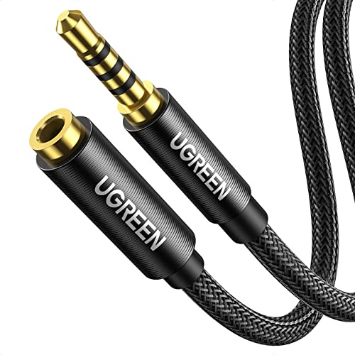 UGREEN Klinke Verlängerungskabel TRRS Aux Verlängerung 4 Polig 3.5mm Klinke Verlängerung für Headset, Kopfhörer, Xbox usw.(2m)