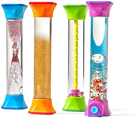 Learning Resources Sensory Fidget Tubes, Anxiety Relief Toy, Occupational Therapy Toys, Fidget Toys for Kids, Kids Sensory Toys for Sensory Play, Play Therapy Toys (Set of 4)